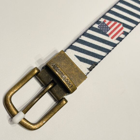 NWT Doc Murphy Men Canvas Leather Sizable Golf Casual Belt American Flags USA - Picture 6 of 9
